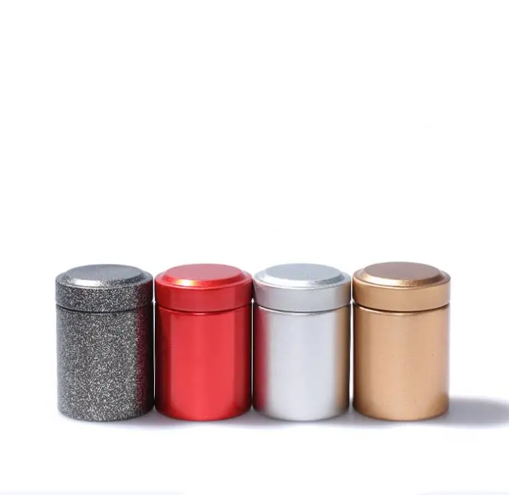 100pcs/lot 5.5*3.7cm Tinplate Mini Tea Caddies Teabox Travel Outdoor Sealed Jar Cans tea box Tin storage boxes SN2928