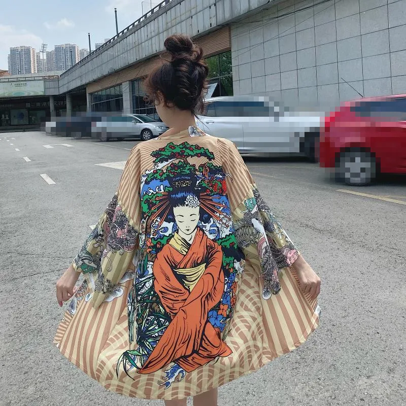 Coat Japanese Kimono Summer Cardigan Kimono Yukata Woman Man Summer Loose Thin Outer Garment  Mujer Haori Cardigan