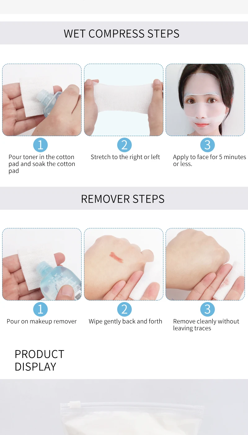 Einweg-Stretch-Reinigungstücher aus Baumwolle, dünne Make-up-Entferner-Pads, ultradünnes Gesichtsreinigungspapier, Make-up-Tools – Detail 8