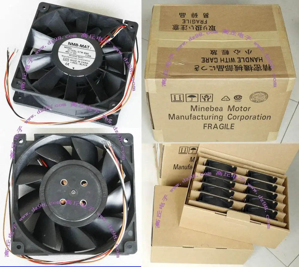 

Original NMB 12CM 4715RL-07W-B86 12038 48V 1.2A Cooling Fan