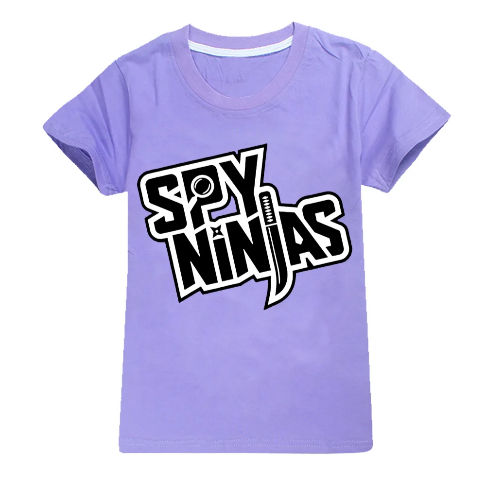 SPY NINJA-camiseta de verão para meninos e meninas, tops infantis com pescoço O, camisetas gráficas dos desenhos animados infantis, camisetas engraçadas de Harajuku, algodão, novo, 2024