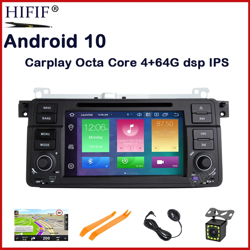 

DSP IPS Carplay Android 10 4G Автомобильный GPS Радио стерео для BMW E46 M3 Land Rover 75 3 серии dvd плеер мультимедийная навигация