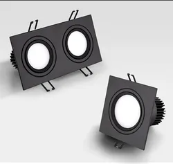 Recessed Double LED Dimmable Downlight COB 7w 9w 12W 24W LED Spot light decoration Ceiling Lamp AC 110V 220V