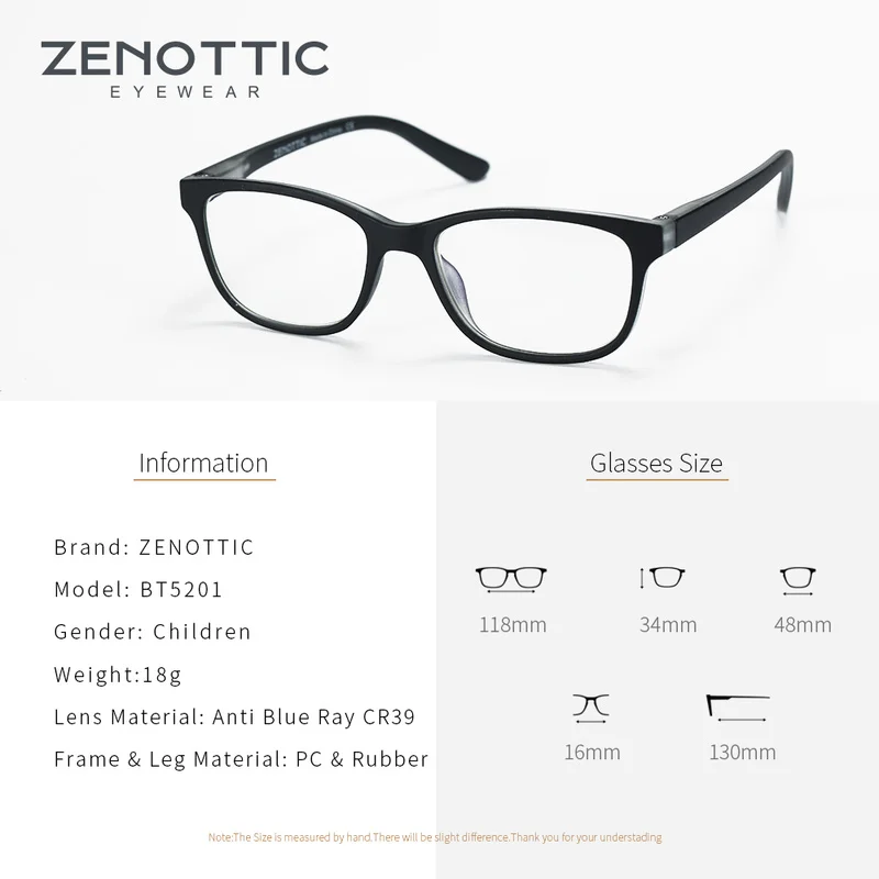 ZENOTTIC Children Prescription Progressive Computer Glasses for Girls Boys Blue Light Blocking Photochromatic Myopia Eyeglasses