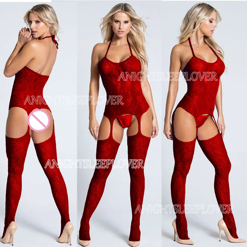 Sexy Bodystocking Open Crotch Fetish Porno Sexi Women Crochless Teddy Lingerie Bodysuit Sexy Erotic Underwear Baby Doll