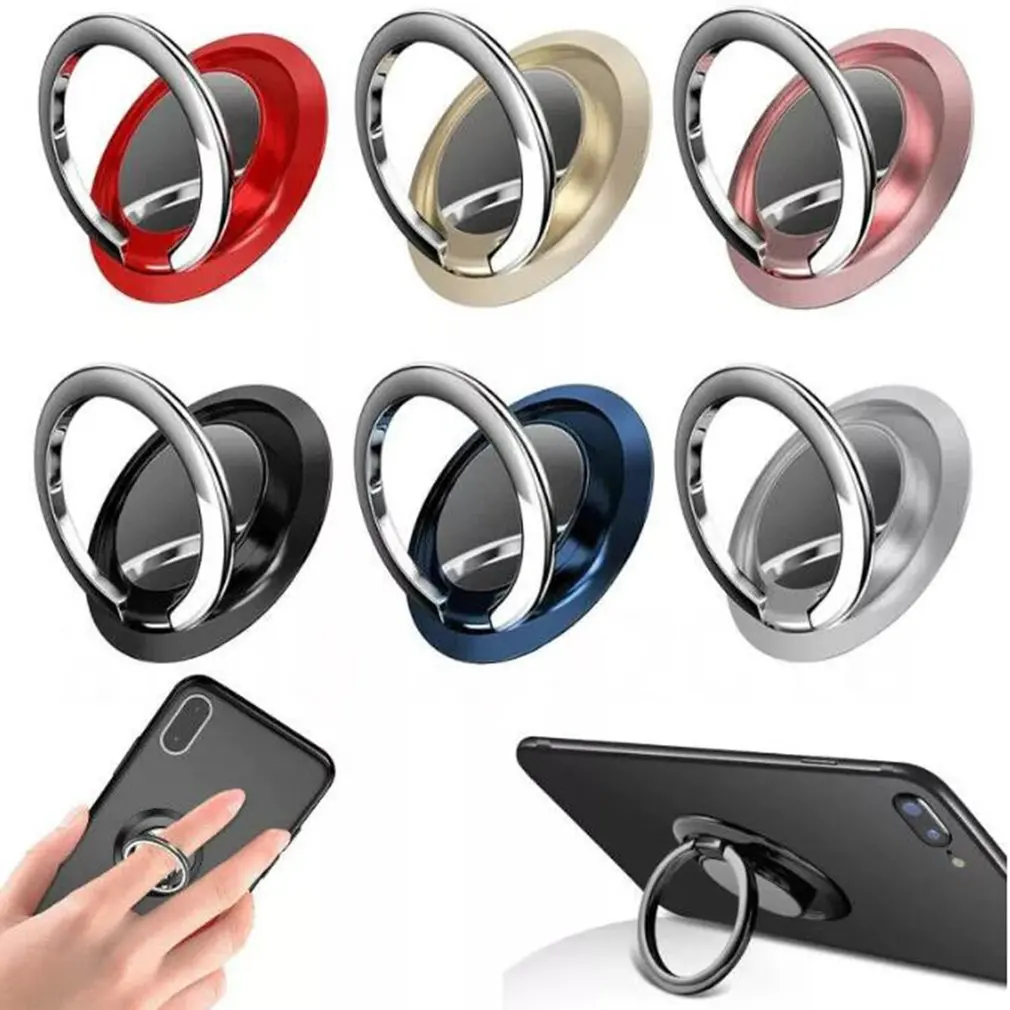Finger Ring Holder Stand Grip 360 Rotating For Mobile Phone Car Magnetic Mount Phone Back Sticker Pad Unniversal Bracket