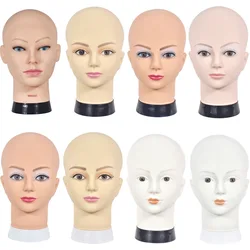 Soft PVC Bald Mannequin Head Stand For Making Hair Styling Wigs and Hat Display Cosmetology Training Manikin Practice Head
