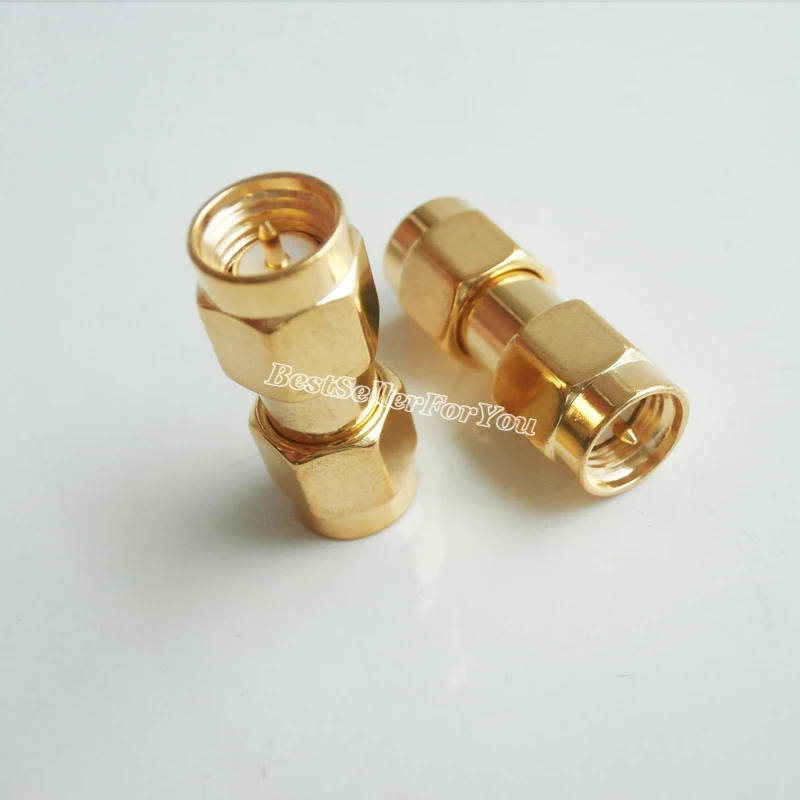 1Pcs Adapter Sma Connector Male Naar Sma Connector Male Plug Rf Connector Recht Vergulde