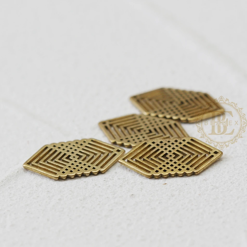 DIY Supply-Solid Brass Finding Geometry - 20x11mm (4666C)