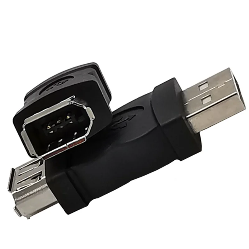 Firewire IEEE 1394 6-pin female to USB 2.0 Type A male adapter adapter camera phone MP3 player PDA camera black