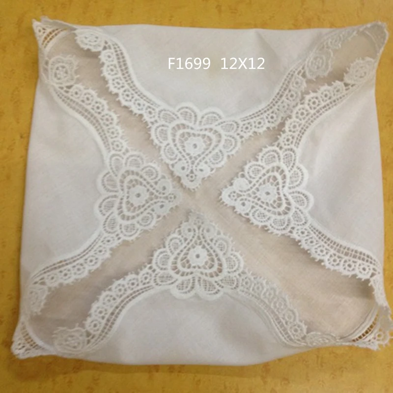 Set von 12 Klassische Taschentücher 100% Baumwolle Für Frauen Hochzeit Stile Bestickte Spitze Taschentücher Handtuch Vintage Hanky 30x30cm