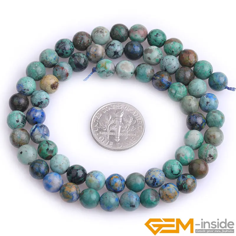 Natural Stone AA Grade Green Chrysocolla Round Accessorries Loose Spacer Beads For Jewelry Making Strand 15 inch 6mm 8mm 10mm