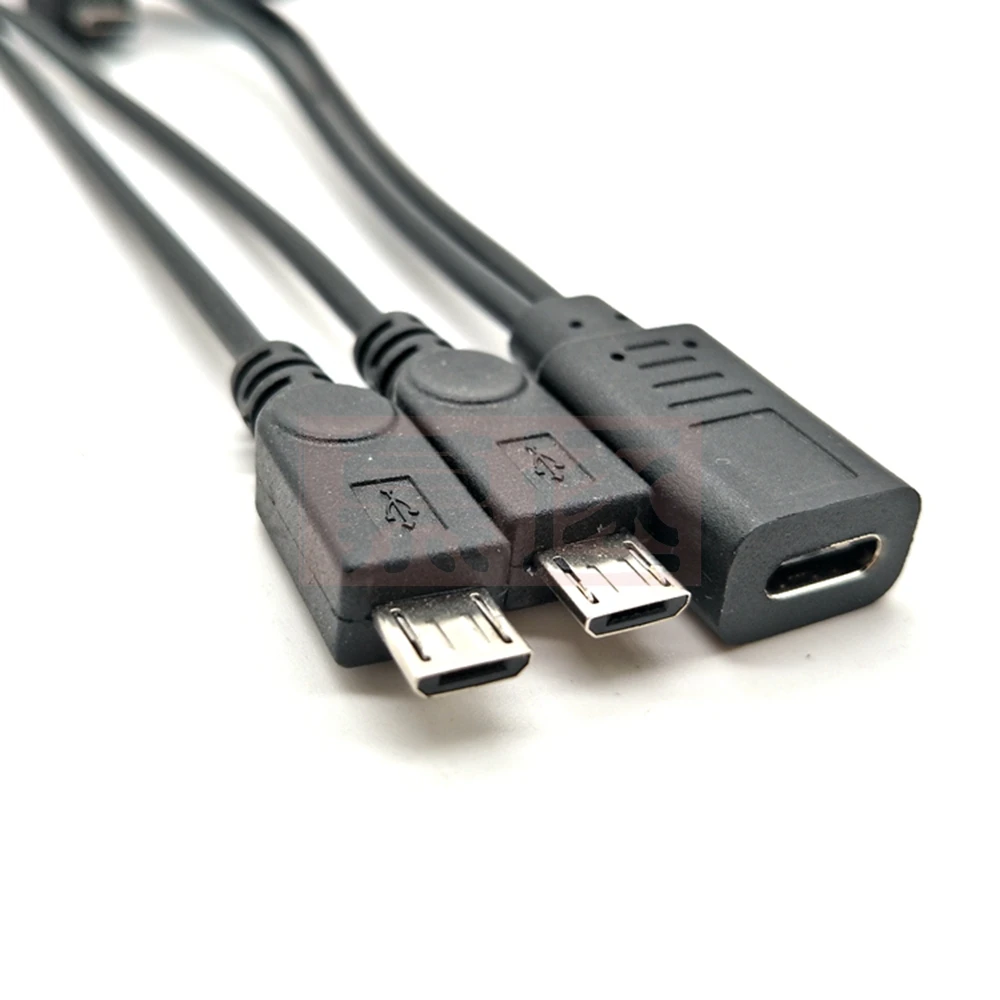 USB-C Y kabel USB Typ-c Buchse zu Dual Micro usb Männlichen usbc 2,0 Splitter 1 Buchse auf 2 männlichen Daten Verlängerung C