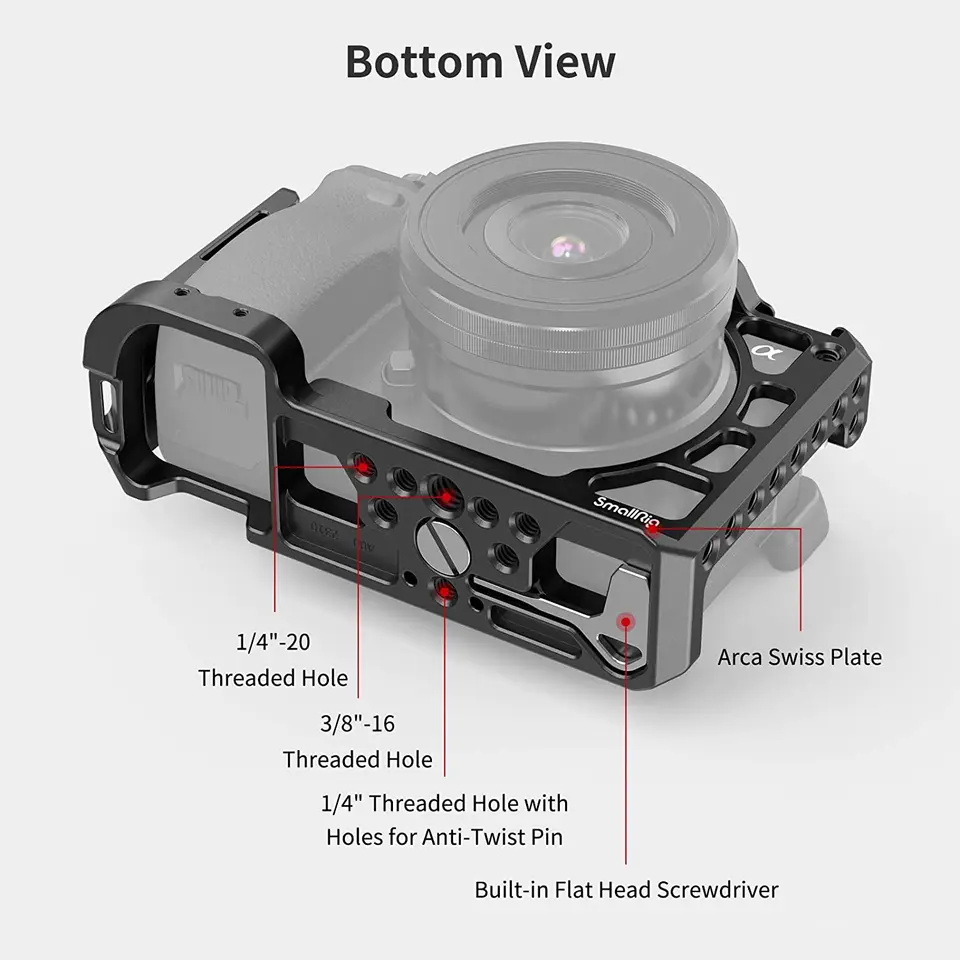 Smallrig a6400-カメラケージ,sona6300 a6400 a6500用,1/4インチおよび