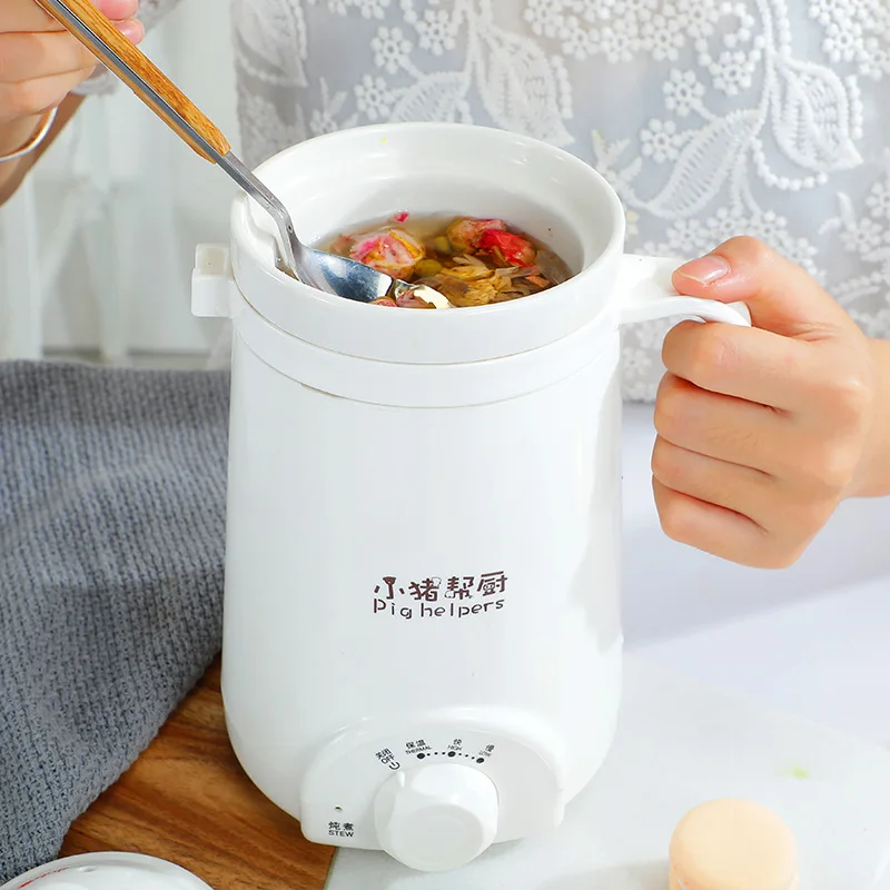 110V Health Cup Office Electric Stew Cup Porridge Cup Dormitory Mini Heated Water Cup Portable Electric Stew Cup Health Pot