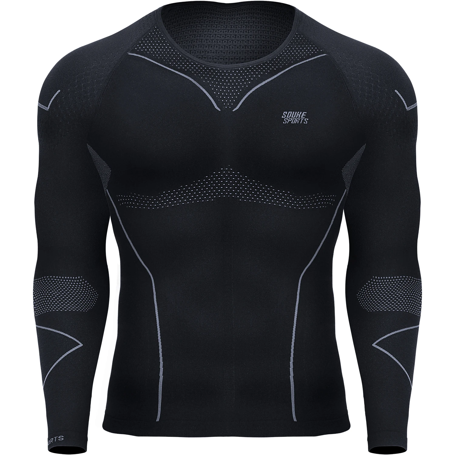 Souke Sports Men Cycling Winter Underwear ciclismo MTB Bicycle Base Layer Long Sleeve Winter Thermal Shirts Tactical with Mesh