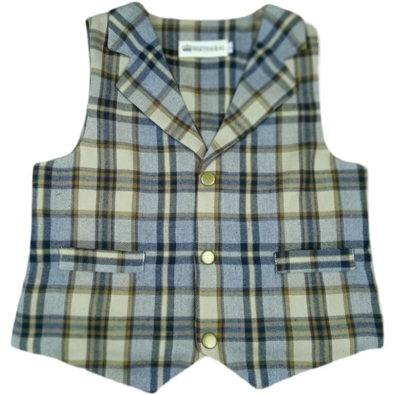 

New Spring autumn Baby Boys Plaid Vests gentleman Sleeveless Kids Waistcoats Children