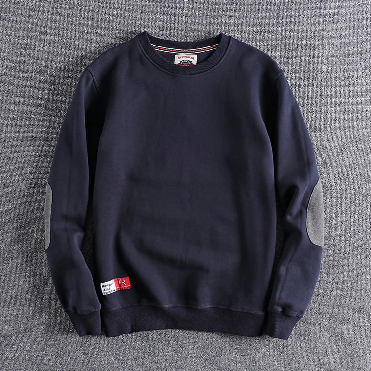 Autumn Winter New Japanese Retro Thickened Velvet Hoodies Men\'s Fashion Pure Cotton Washed Old Loose Pullover Casual Sportwear