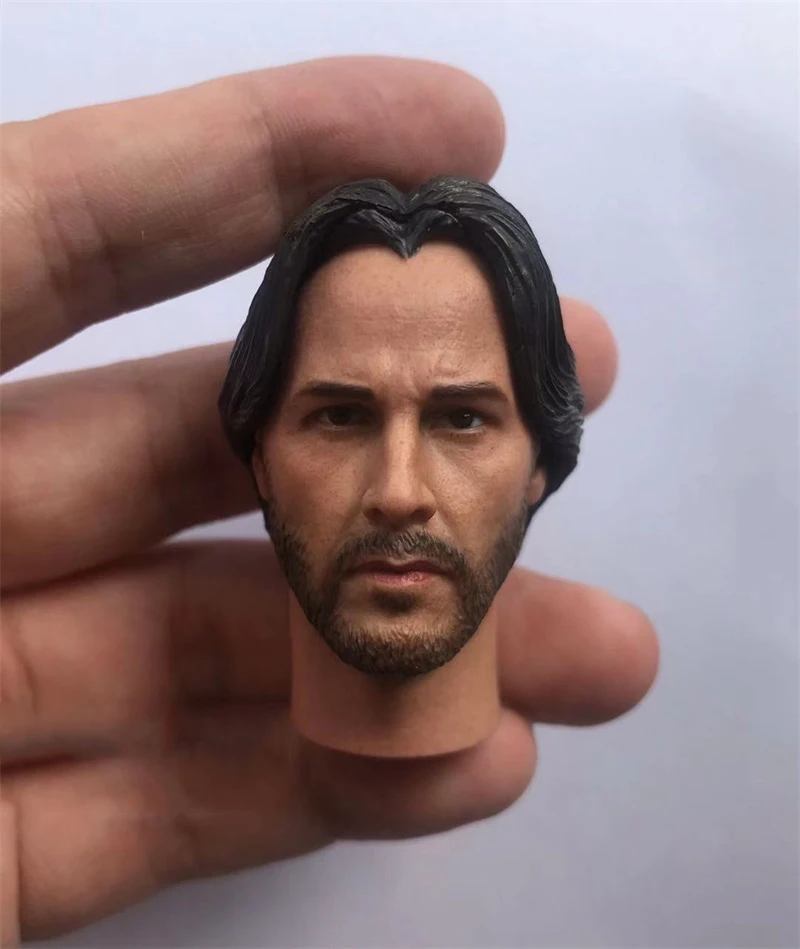 In Stock For Sale 1/6th Male Quickly Chase Keanu Reeves Version 2.0 Head Sculpture For Usual 12inch Doll Action Figures