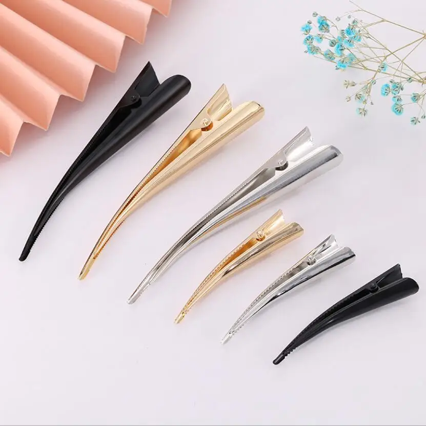 10 sztuk/partia DIY akcesoria wysokiej jakości 7.45cm, 12.5cm zagęszczony klips z rogiem wyciszenie czarny/KC złoty/stalowy klips krawędziowy zacisk na nos