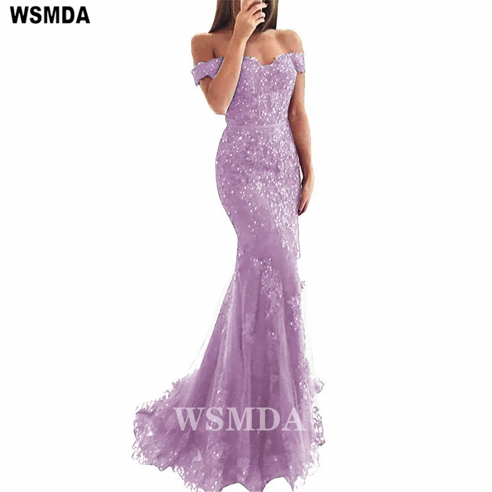 숄더 Tulle Mermaid Prom Dress 레이스 페르시 파티 드레스 robe de soiree