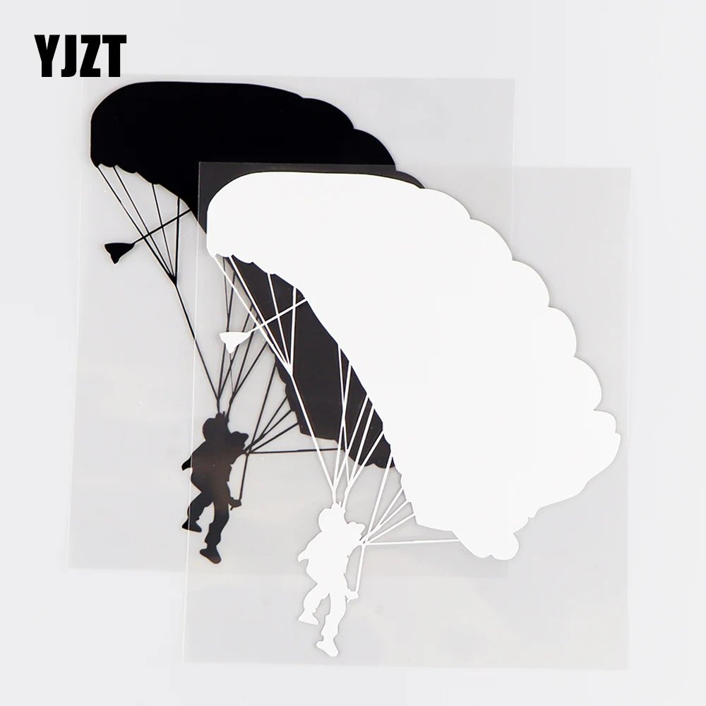 YJZT 13.5×15.5CM  Personality Vinyl Car Stickers Decal Paragliding Parachute Fun Car Body Decor Black / Silver 10A-0412