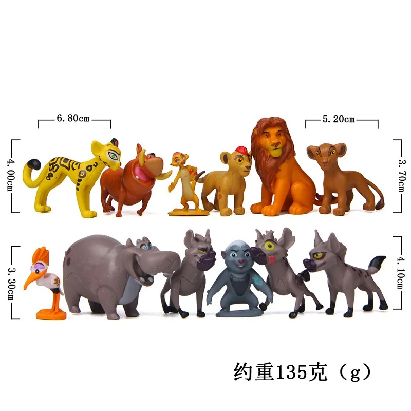 12 sztuk/zestaw Anime Cartoon The lew Guard King Kion Simba PVC wysokiej jakości figurki Bunga Beshte Fuli Ono figurki lalki