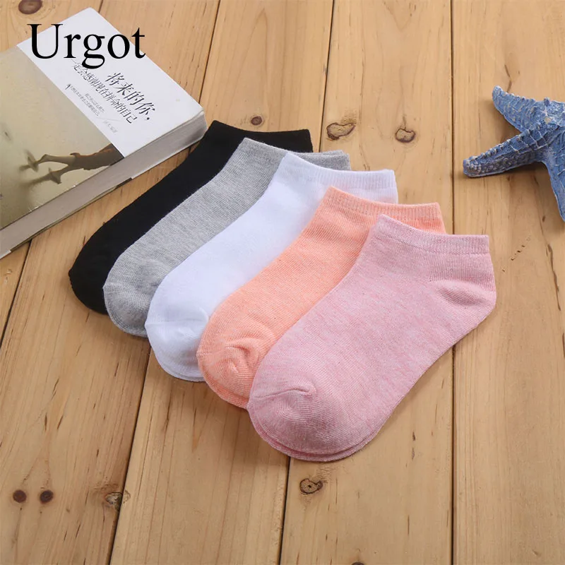 Urgot 10 Pieces = 5 Pairs/lot New Fashion Candy Colored Socks For Women And Girls Casual Short Ankle Boat Low Cut Lady Sox Meias