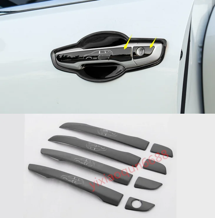 Fit For Honda CRV CR-V 2017-2018 Black titanium Door Handle Decorative Cover Trim