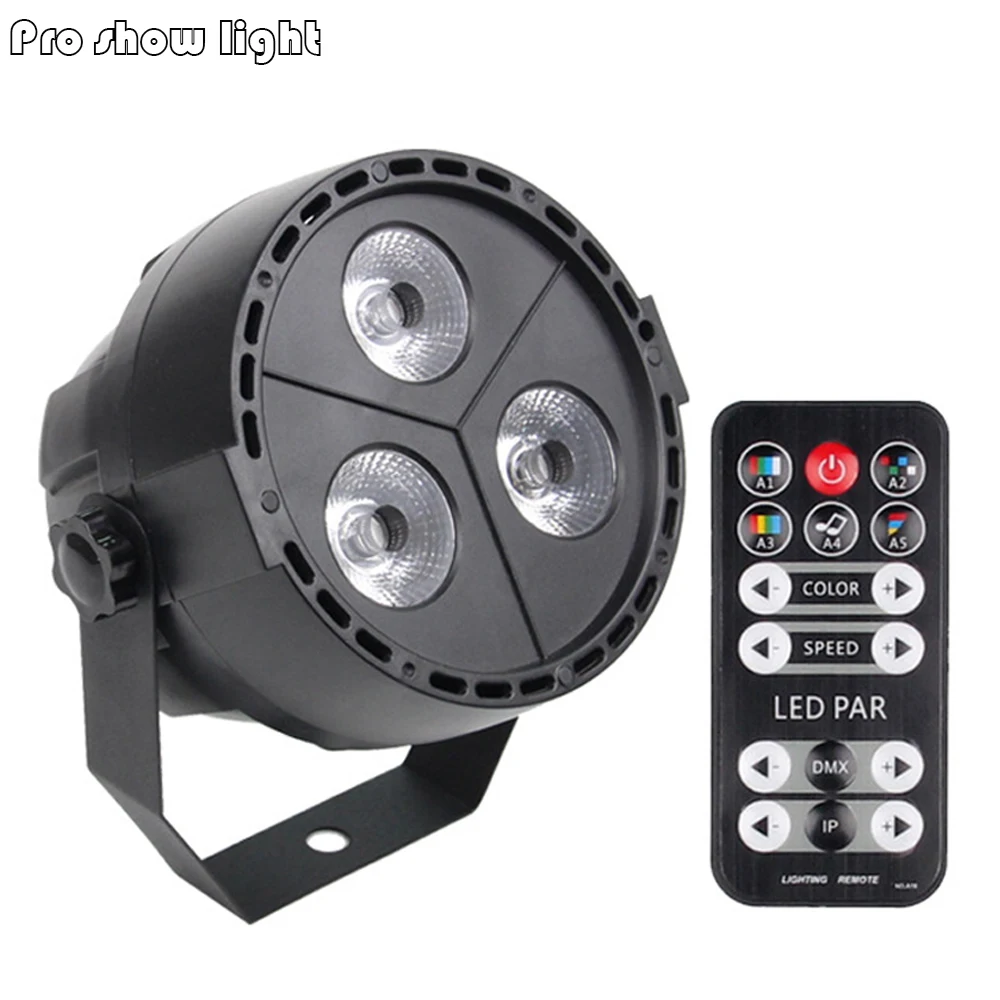 LED Flat Par 3X4W RGB-UV 4IN1 Par LED Strobe DMX Controller For Disco DJ Music Party Club Dance Floor Bar Darkening Stage Light