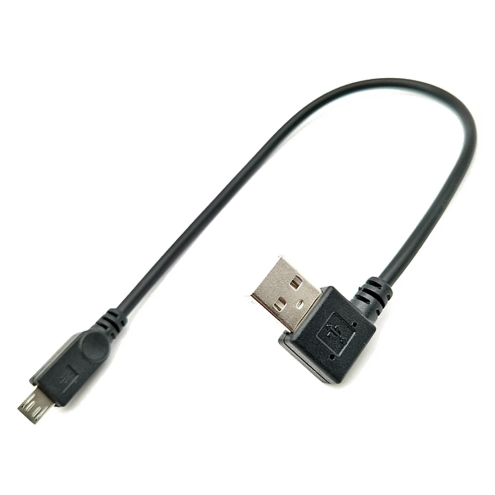المصغّر USB كابل للأندرويد معدن مضفر L الانحناء 90 درجة 0.25 متر كابل شحن البيانات