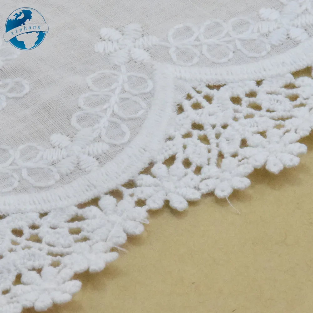 13.5cm Wide 100% Cotton Embroid Lace Sewing Ribbon Guipure Trim Wedding Decoration DIY Dolls Colthes Accessories Lace Edge#4013