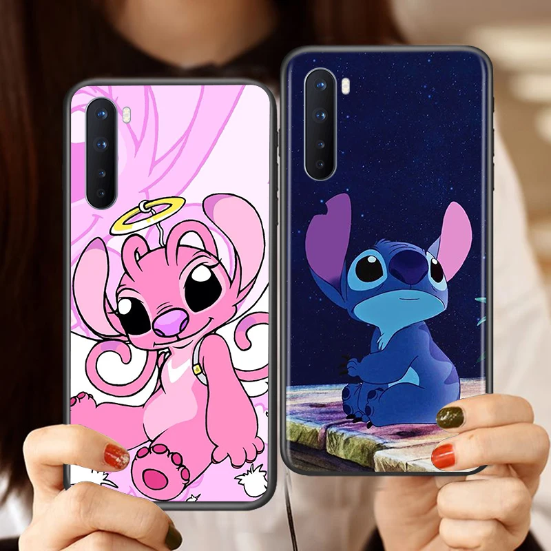 Zachte Tpu Lilo Stitch Silicone Cover Voor Oneplus Nord Ce 2 N100 N10 9 9R 8T 8 7T 7 6T 6 5T Pro Black Phone Case