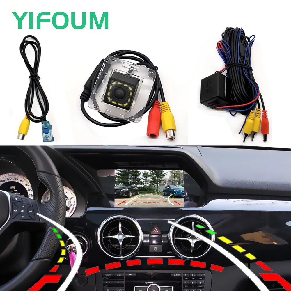 Fisheye Dynamic Trajectory Car Rear View Camera For Mercedes-Benz GLK X204 GLK 350 GLK250 2010-2014 & Original Factory Screen