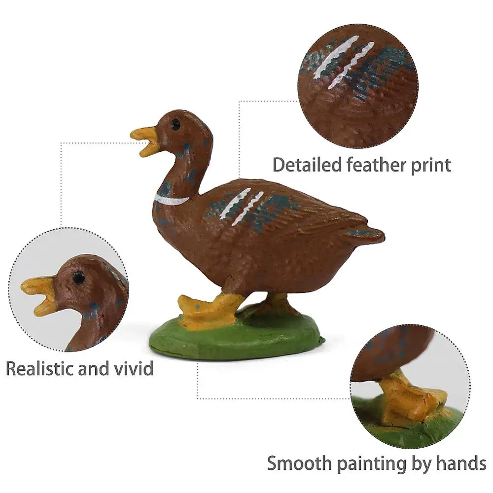 14pcs/28pcs Painted 1:43 Scale PVC Model Duck Goose O Scale Farm Animals Domestic Fowl Model Railway Layout AN4305