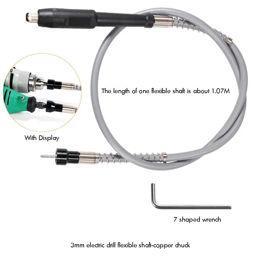 Flexible Shaft Rotary Tool Attachment with Comfort Grip and 1.08 Meter Long Cable - Engraver, Polisher, and Mini Sander, гравера