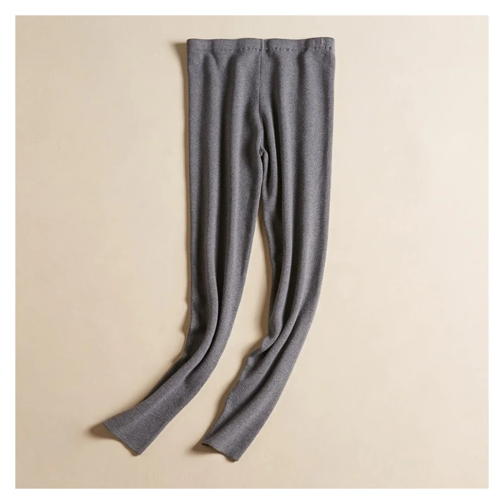 Jambières en cachemire mélangé pour femmes, bottes crayon épaisses, pantalons chauds en laine, automne