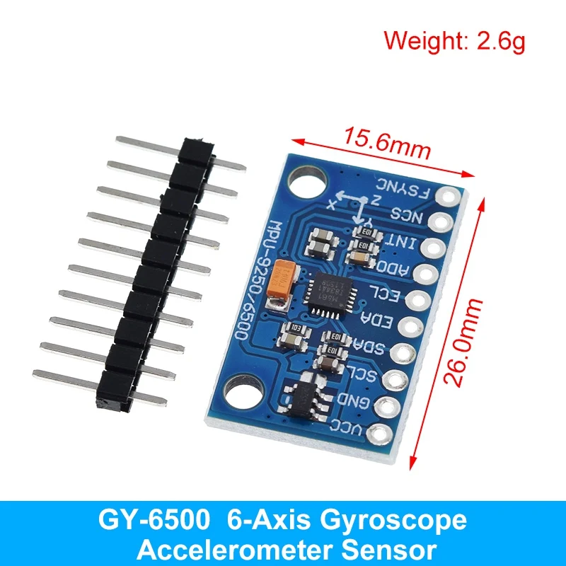 MPU-6050 MPU-9250 BMI160 LSM303DLHC L3G4200D QMC5883L ADXL335 LIS3DSH 3-, 6- und 9-Achsen-Sensor für Lagebestimmung +Gyroskop +Beschleunigungsmesser +Magnetometer – Detail 33