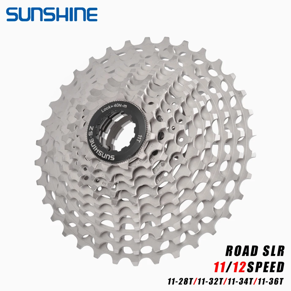 SUNSHINE 11 12 Speed Road SLR Cassette Bicycle Freewheel  Ultralight K7 CNC 11-32/34/36T Sprocket Bike Flywheel For Shimano SRAM