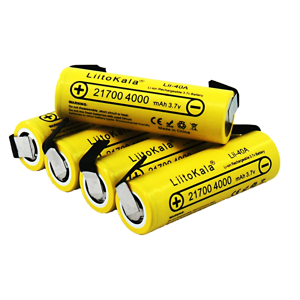 Novo 2020 liitokala Lii-40A 21700 4000 mah li-ni bateria 3.7 v 40a para alta descarga mod/kit 3.7 v 15a potência + diy nicke