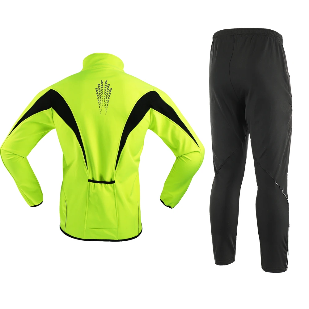 ARSUXEO giacche da ciclismo invernali da uomo Set maglie MTB termiche in pile impermeabile antivento abbigliamento sportivo pantaloni da bici tute