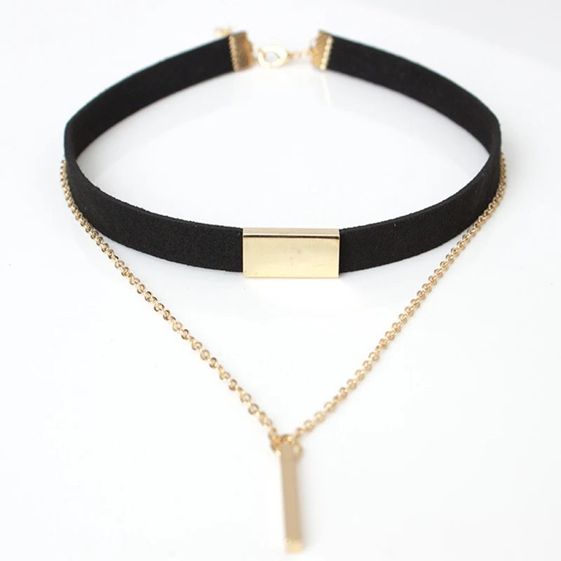 SUMENG 2024 New Fashion Black Velvet Choker Necklace Chain Bar Chokers  For Women Collares Jewelry Gifts