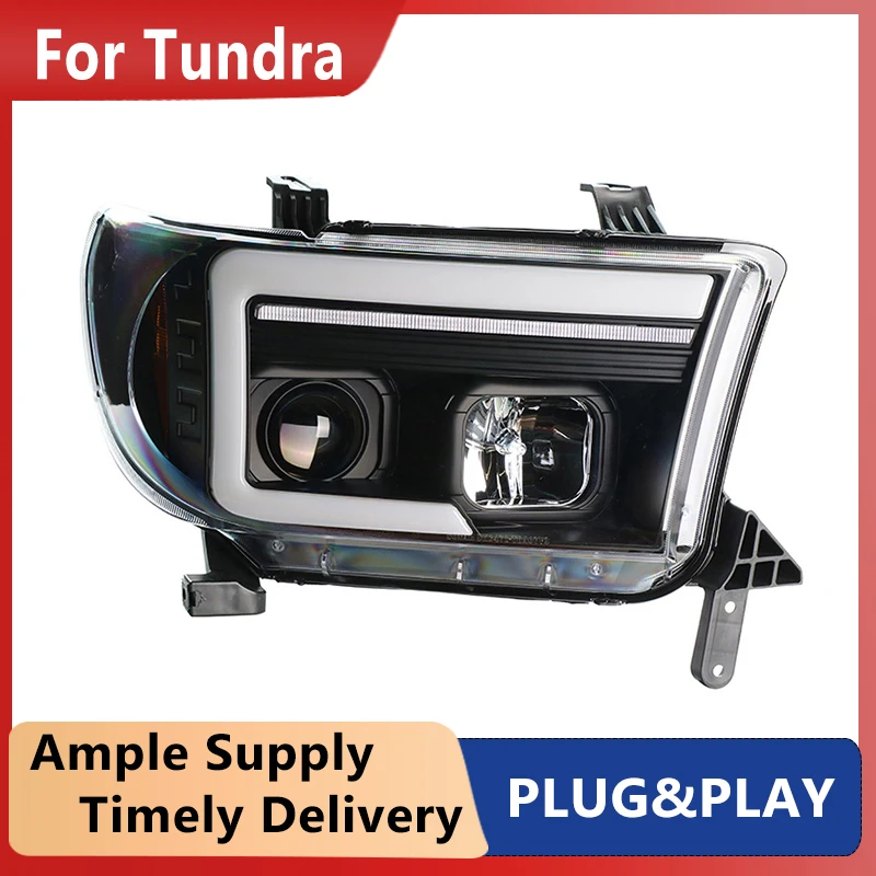 تصفيف السيارة لتويوتا تندرا المصابيح الأمامية 2007-2013 ديناميكية بدوره إشارة LED رئيس مصباح DRL Hid زينون عدسة اكسسوارات السيارات