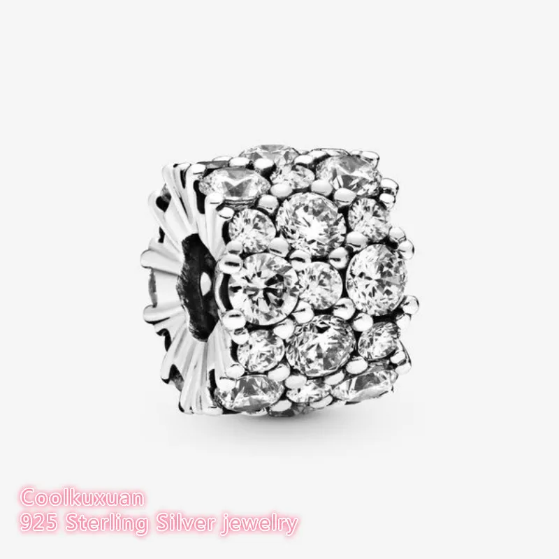 

Winter 100% 925 Sterling Silver Clear shine Charm beads Fits Original Pandora bracelets Jewelry Making