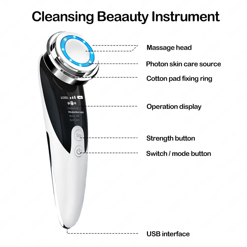 Massager For Face Massagers Microcurrents Facial Radiofrequency Ultrasonic Cleaning Mini Hifu Skin Care Beauty Face Lift Devices