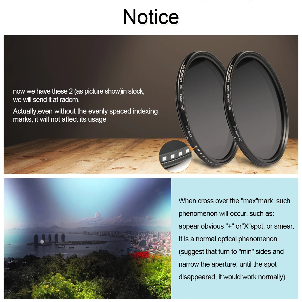 K & F CONCEPT ND2-400 ND Filter 37/40.5/43/46/49/52/55/62/67/72/77Mm ความหนาแน่น Neutral ปรับได้ Fader Variable ตัวกรองเลนส์กล้อง