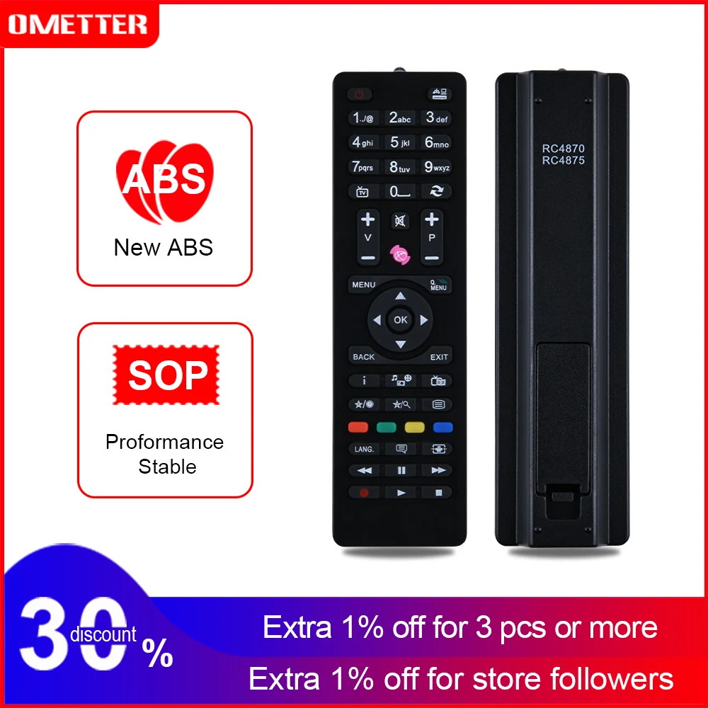 Controle remoto para TELEFUNKEN, RC4870, RC4875, RC4849, HITACHI, TECHWOOD TV, Telefunken, Finlux Shar