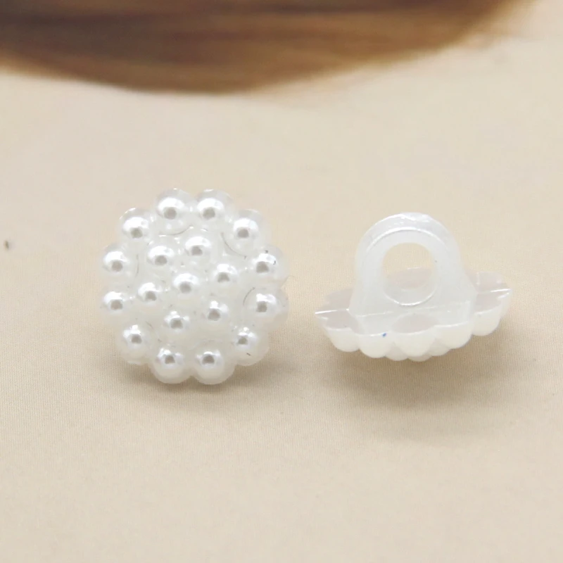 HENGC Flower Pearl Jewelry Plastic Shank Buttons For Clothing Shirt Wedding Dress Decorative DIY Sewing Accessories Wholesale