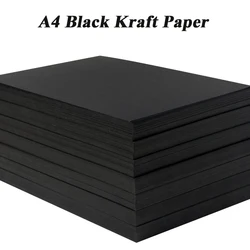 A4 Black Kraft Paper DIY Handmake Card Making Craft Paper Thick Paperboard Cardboard 180g 230g 300g 400g 20/50pcs High Quality