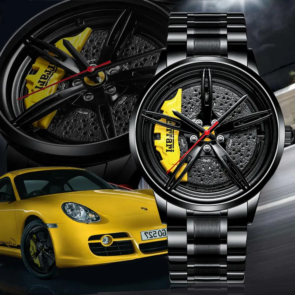 

NEKTOM Sports Car Rim Wheel Watch Hub Custom Design Car Rim Sports Wheel Watch Waterproof Creative Male Watches Men's Watches